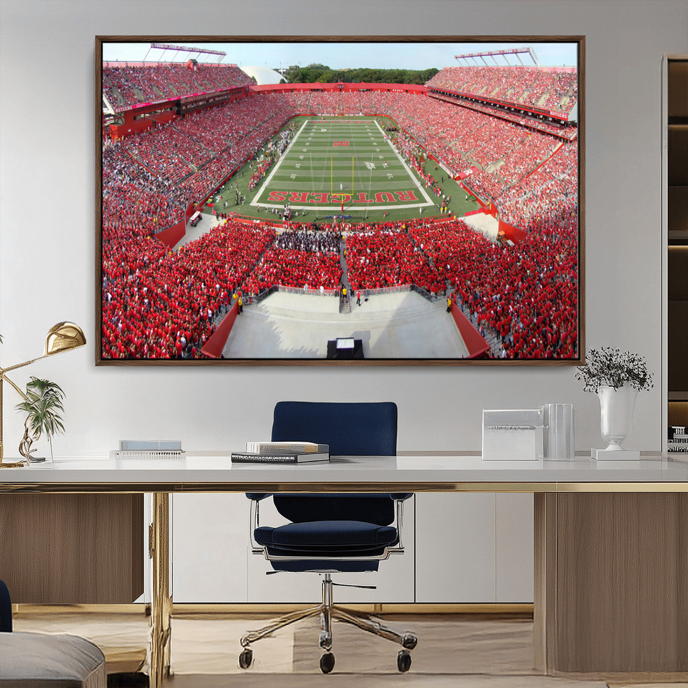 -Rutgers Scarlet Knights Football Team Print - Piscataway SHI Stadium Wall Art Canvas Print