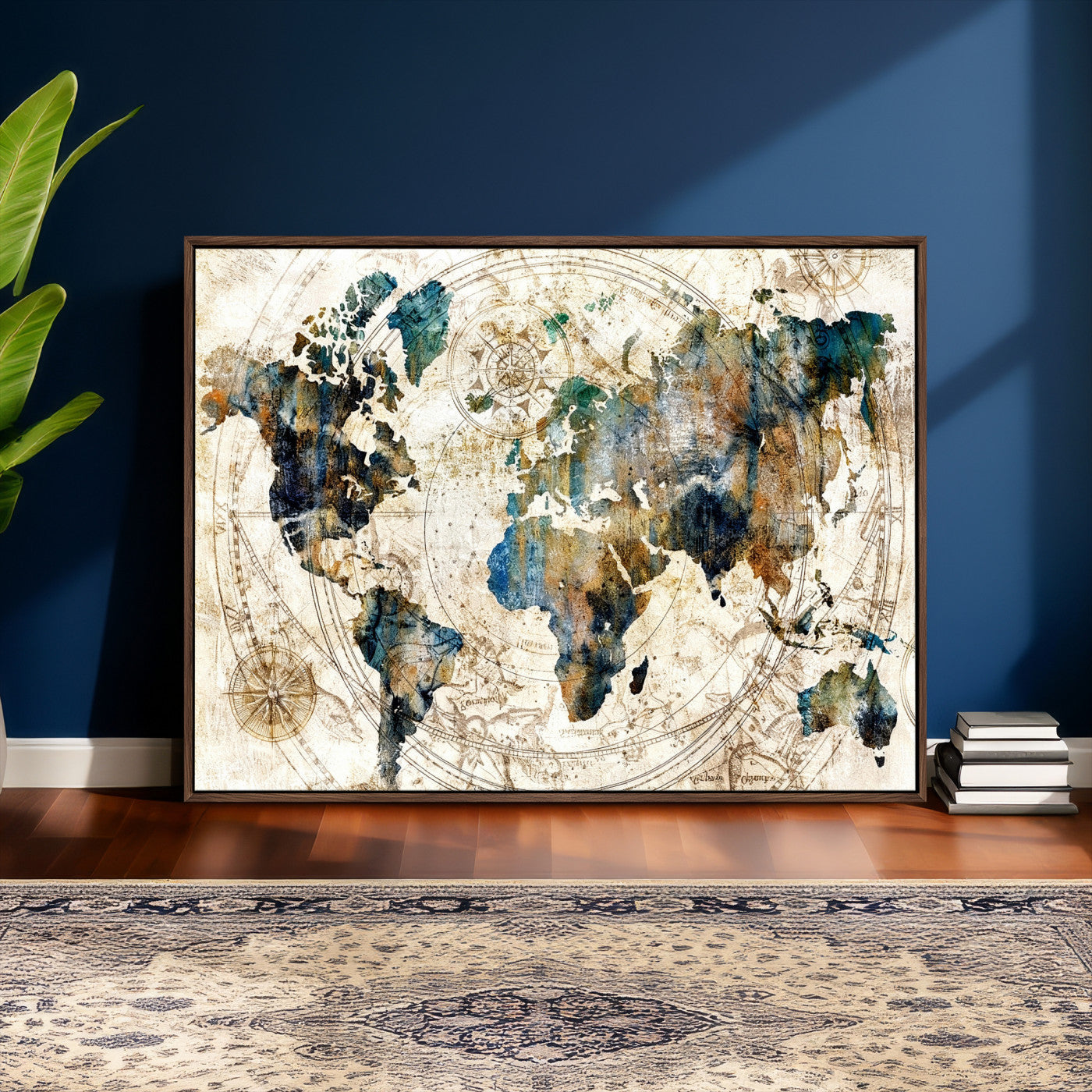 10554-MGV-CV-36X24 - Abstract World Map Art Print Canvas Print