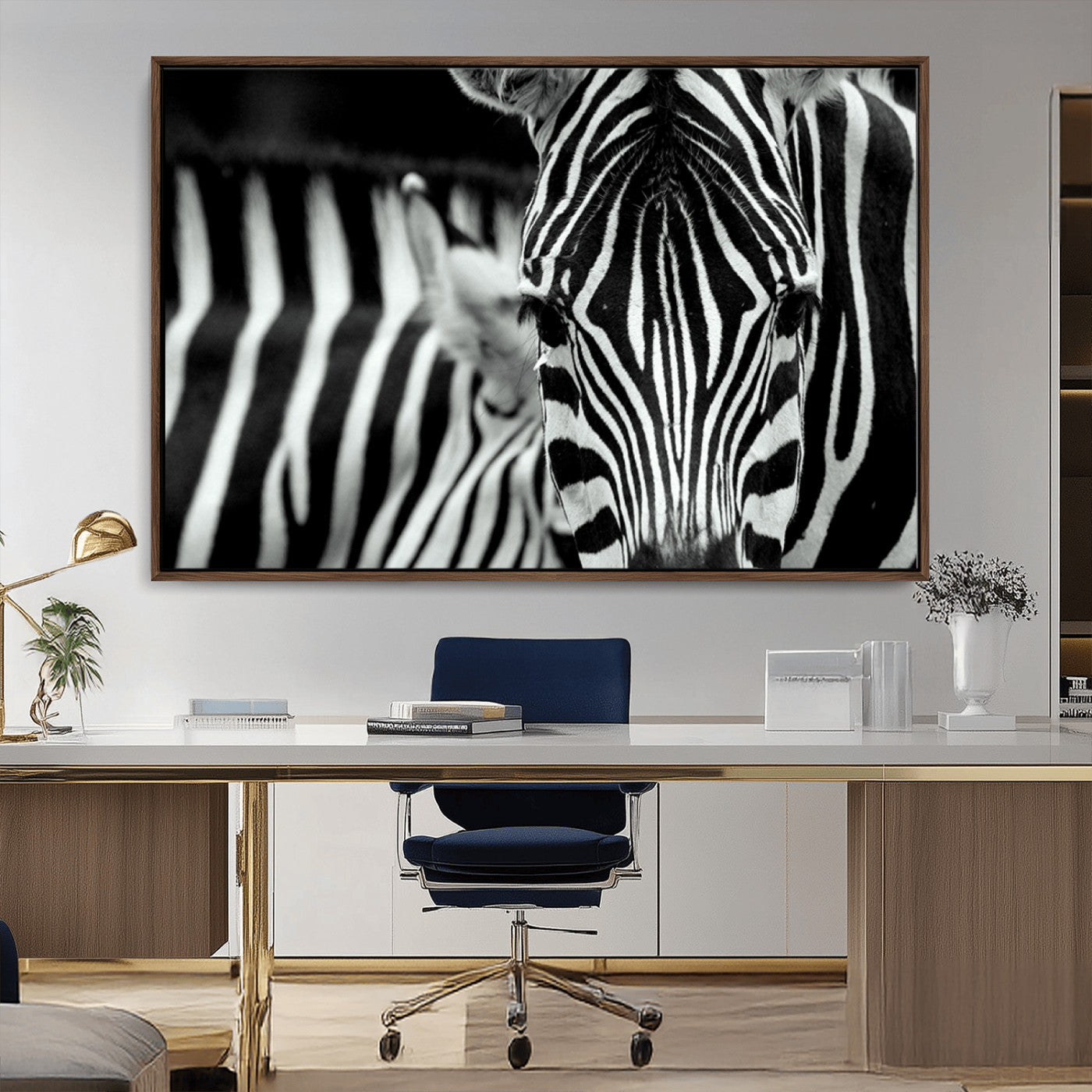 MGV-FC-36X24 - Large Wall Art Close Taken Zebra Canvas Print