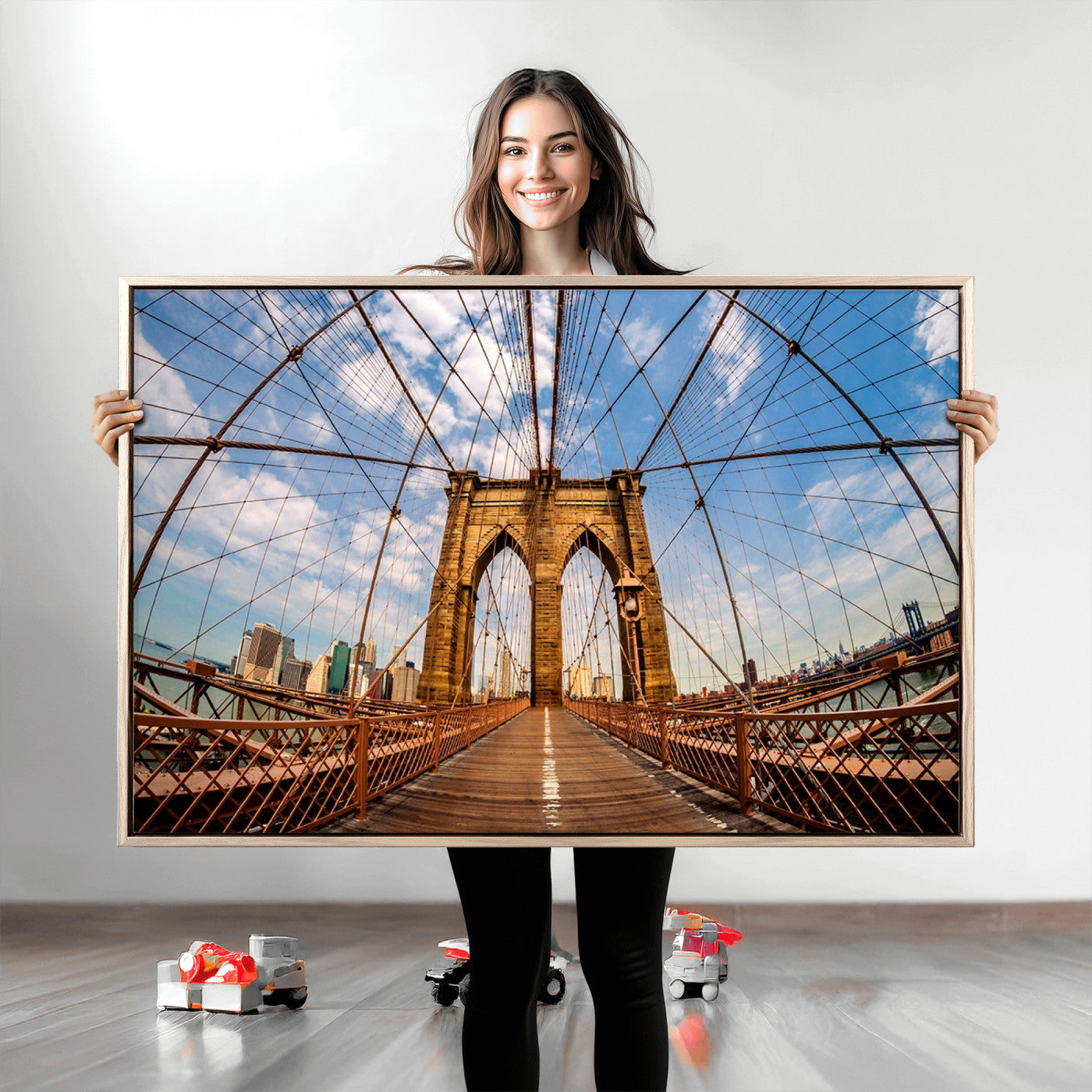 -Brooklyn Bridge Manhattan Wall Art Canvas Print