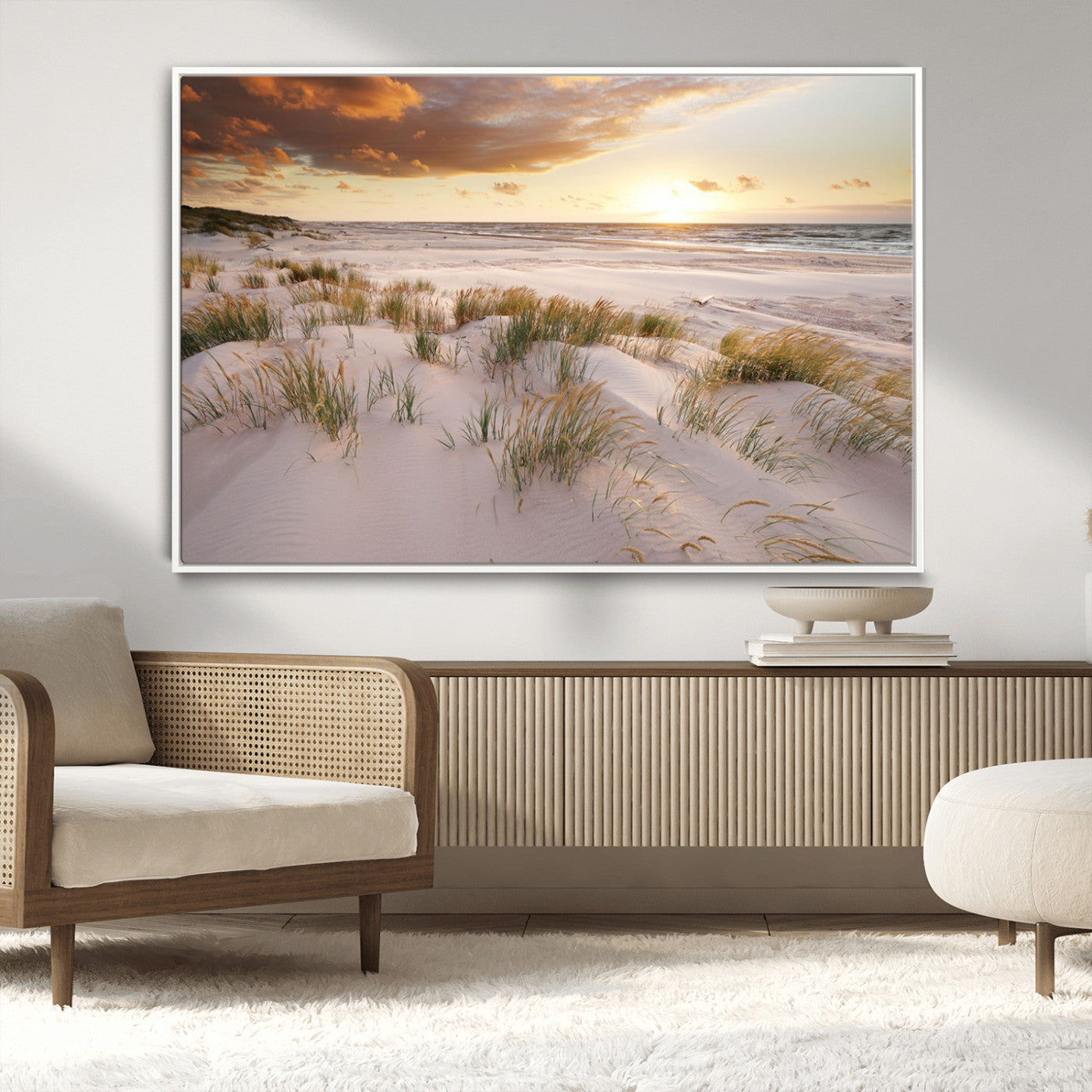 61246-MGV-CV-36X24-Flight Over Coastal Beach Landscape, Flight Over Coastal Beach Print Canvas Wall Art