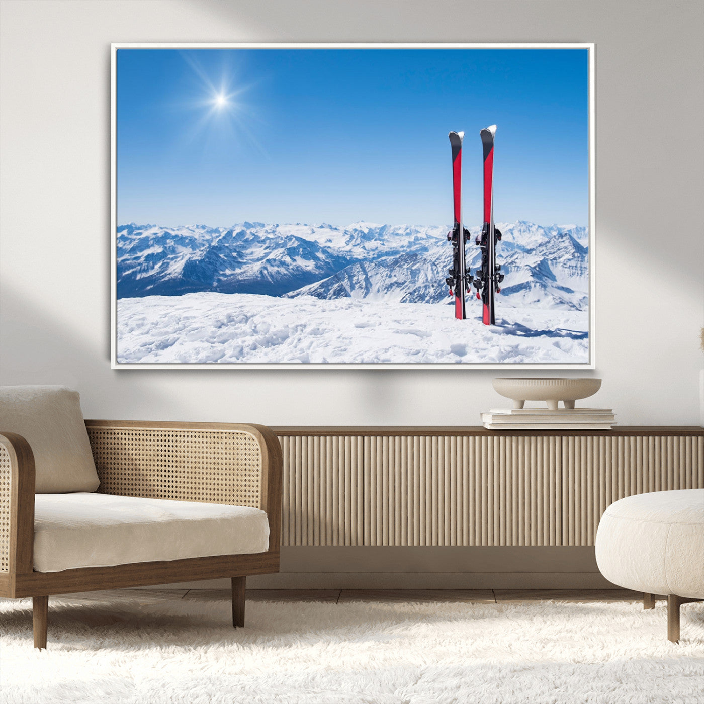 -Ski Season Snow Wall Art Canvas Print