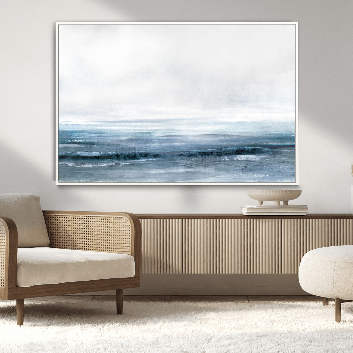 65702-MGV-CV-36X24-Blue Ocean Abstract Artwork Wall Art Canvas Print
