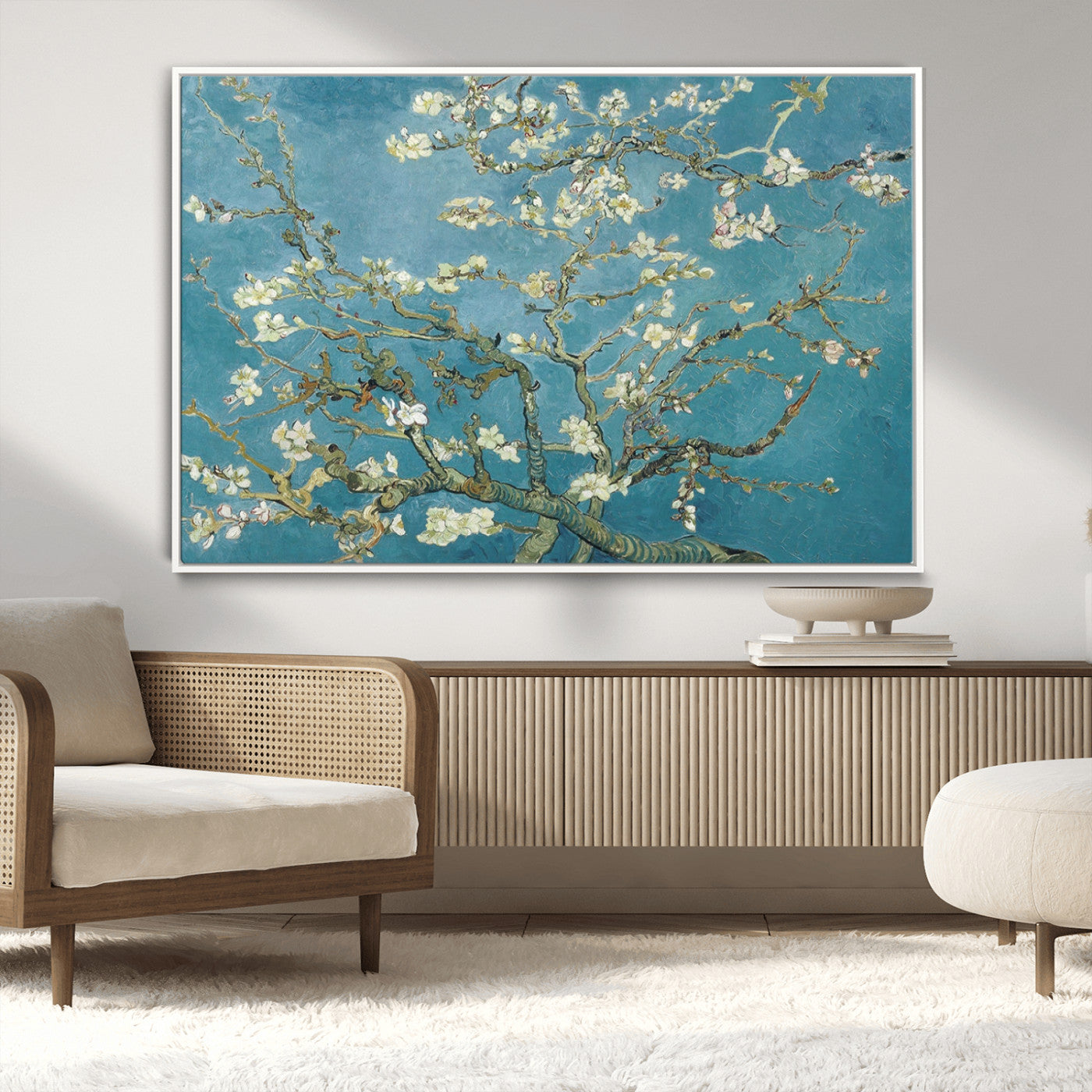 65607-MGV-CV-36X24-Vincent Van Gogh's Almond Blossom Abstract Wall Art Canvas, Van Gogh Almond Blossom Canvas Print