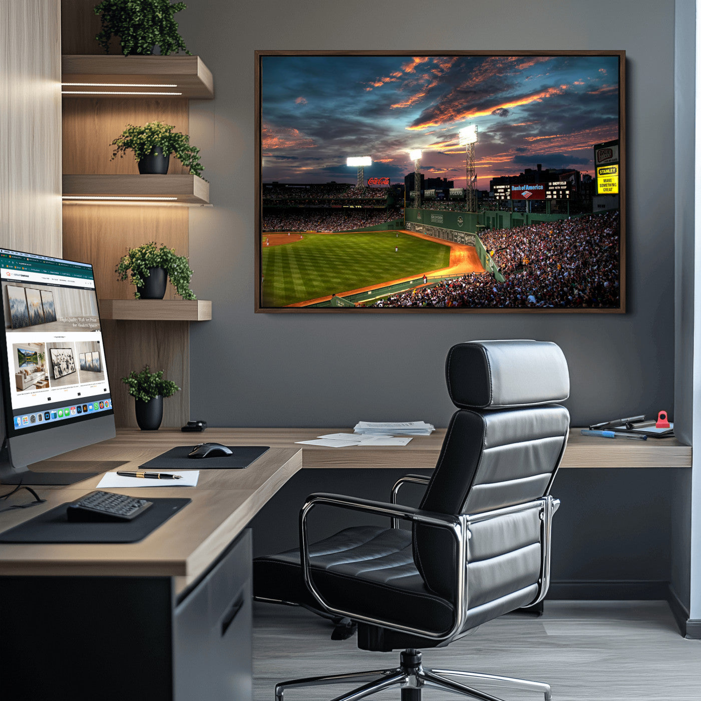 -Fenway Park Wall Art Canvas Print | Large Baseball Stadium Canvas Print for Boston Red Sox Fans |