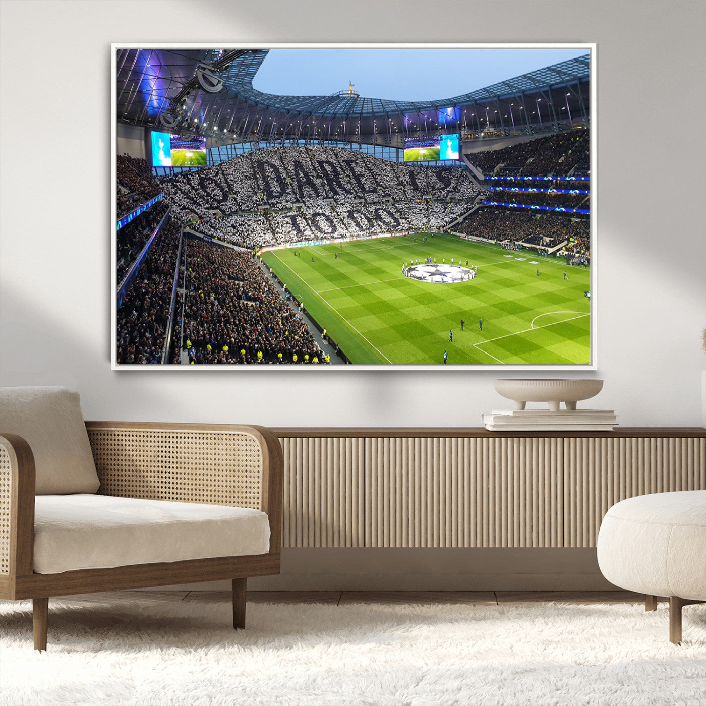 -Tottenham Hotspur Stadium Canvas Print, Match Day Triple Canvas Wall Art - Premier League Football