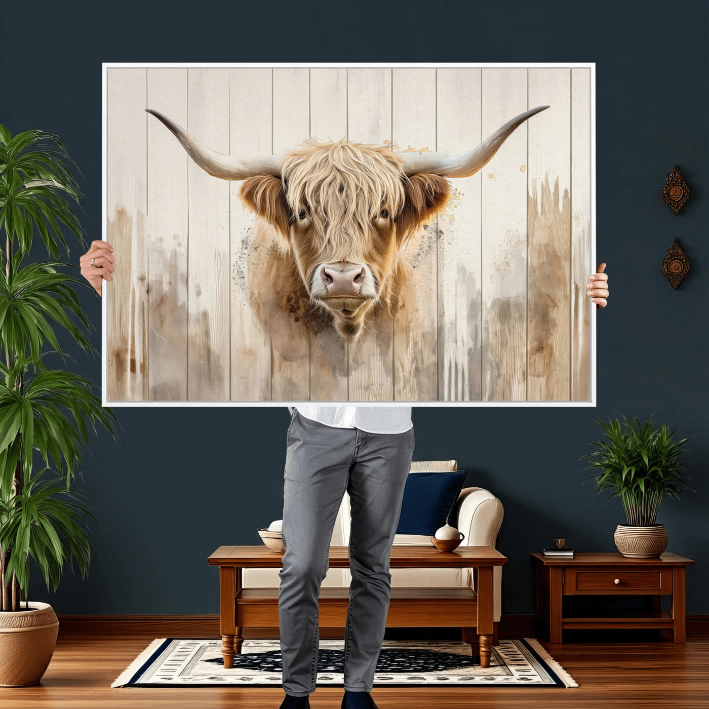 83059-MGV-CV-36X24 - Vibrant Autumn Landscape Canvas Wall Art - Fall Foliage and Mountain View Print for Home, Farmhouse, and Cozy Cabin Decor, Ready to Hang