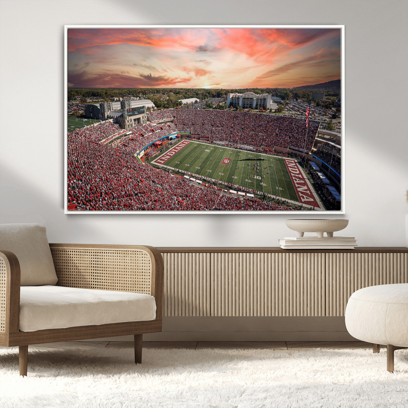 51135-MGV-CV-36X24-Indiana Memorial Stadium Wall Art Canvas Print, Framed Studium Canvas Art, Indiana Memorial Stadium