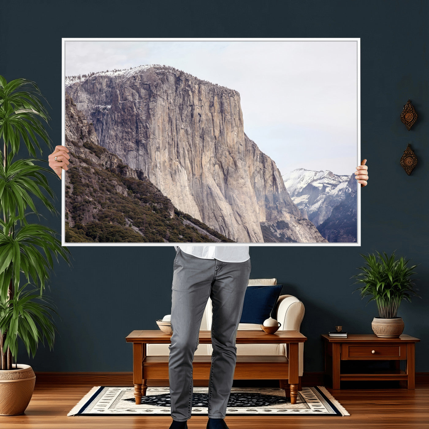 74506434-MGV-CV-36X24 - El Capitan Yosemite Mountain Wall Art – Yosemite Cliff Canvas Print, Rugged Terrain and Timeless Wilderness Decor for Office, Living Room or Cabin