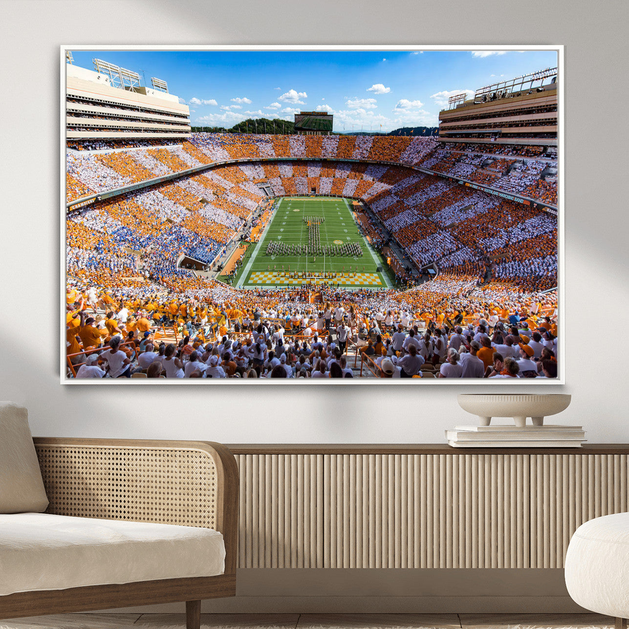 77097951-MGV-FC-36X24 - Tennessee Neyland Stadium Wall Art, Sports Arena Canvas Print, Panoramic Stadium Canvas Artwork for Home, Office