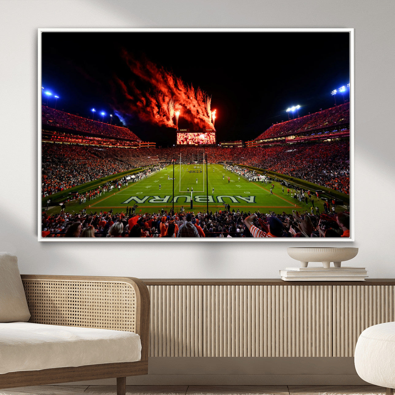 59046876-MGV-CV-36X24-Jordan-Hare Stadium Wall Art Canvas Print, Football Stadium Aerial View, College Sports Art for Man Cave or Game Room (Copy)