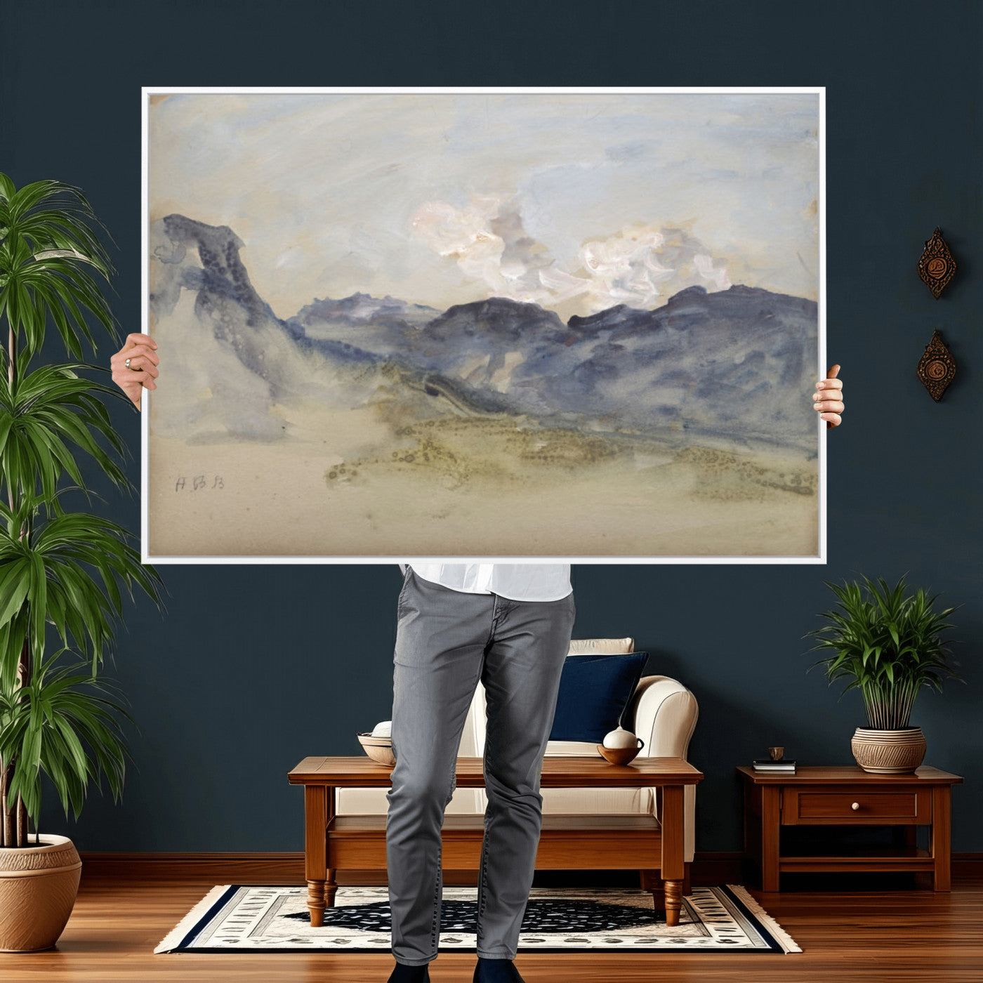 14644686-MGV-CV-36X24 - Alps Hercules Brabazon Brabazon Abstract Wall Art Canvas Print for Modern Home Decor