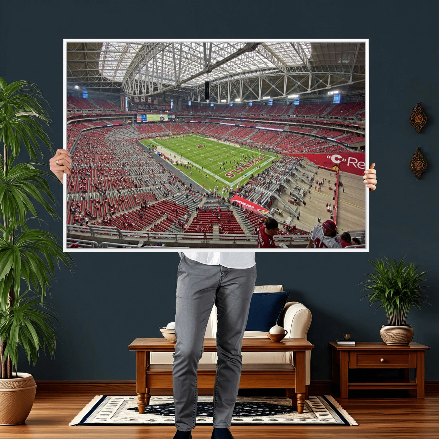 30579717-MGV-CV-36X24 - State Farm Stadium Canvas Wall Art, Arizona Cardinals Football Stadium Print, Glendale NFL Arena Panorama Artwork