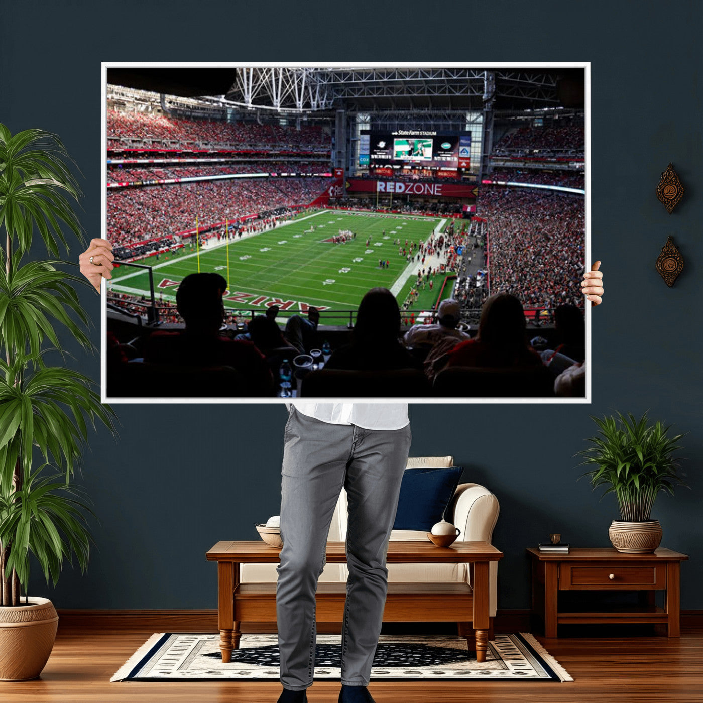 84196298-MGV-CV-36X24 - State Farm Stadium Canvas Wall Art, Arizona Cardinals Football Stadium Print, Glendale NFL Arena Photography Artwork