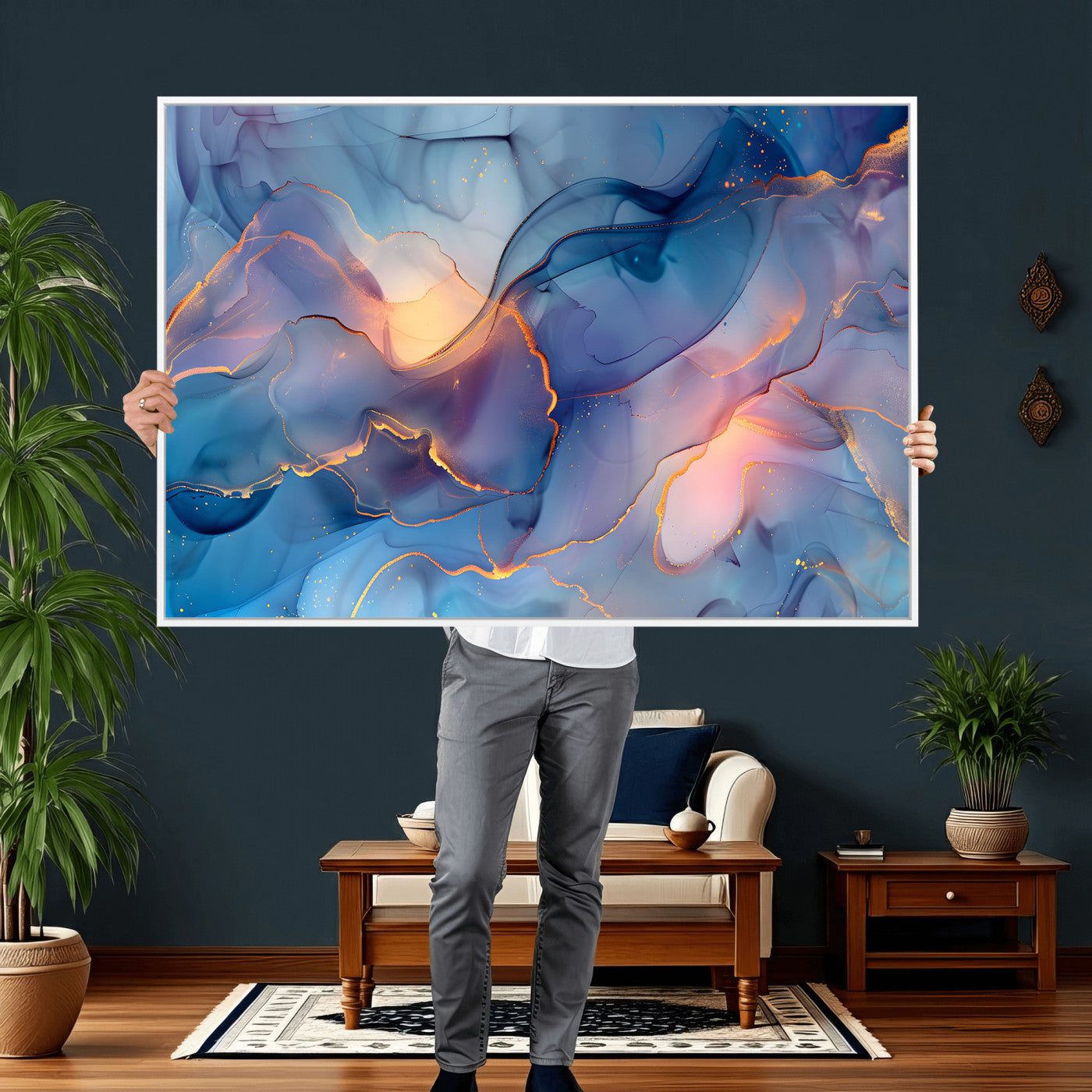 13710509-MGV-CV-36X24 - Colorful Abstract Canvas Wall Art Print, Vibrant Popup Color Art Print