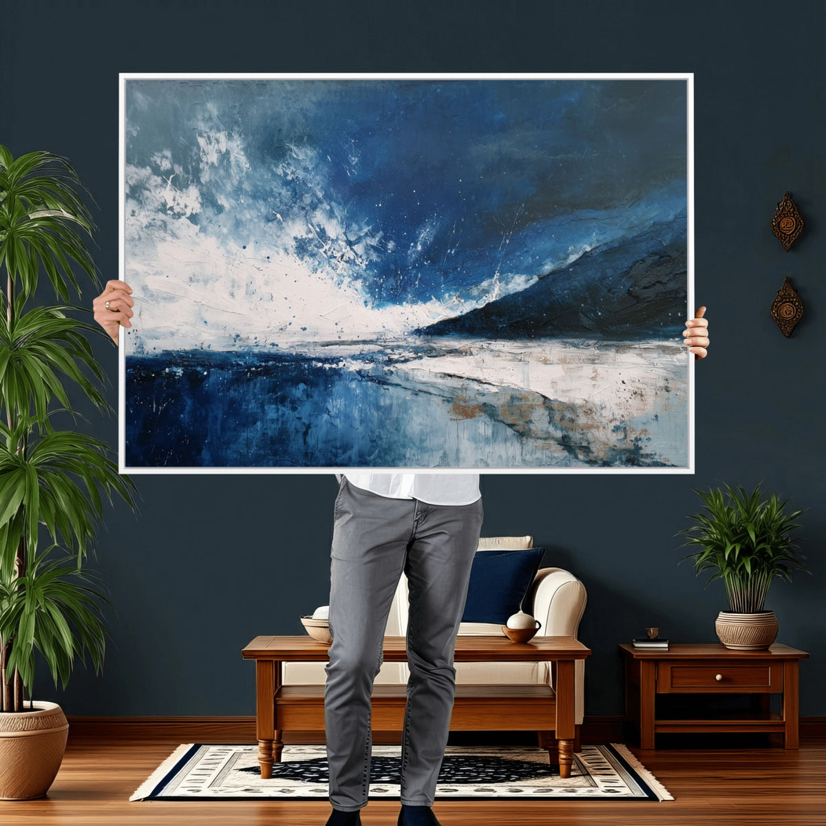 76136620-MGV-CV-36X24 - Extra Large Abstract Wall Art Canvas Print