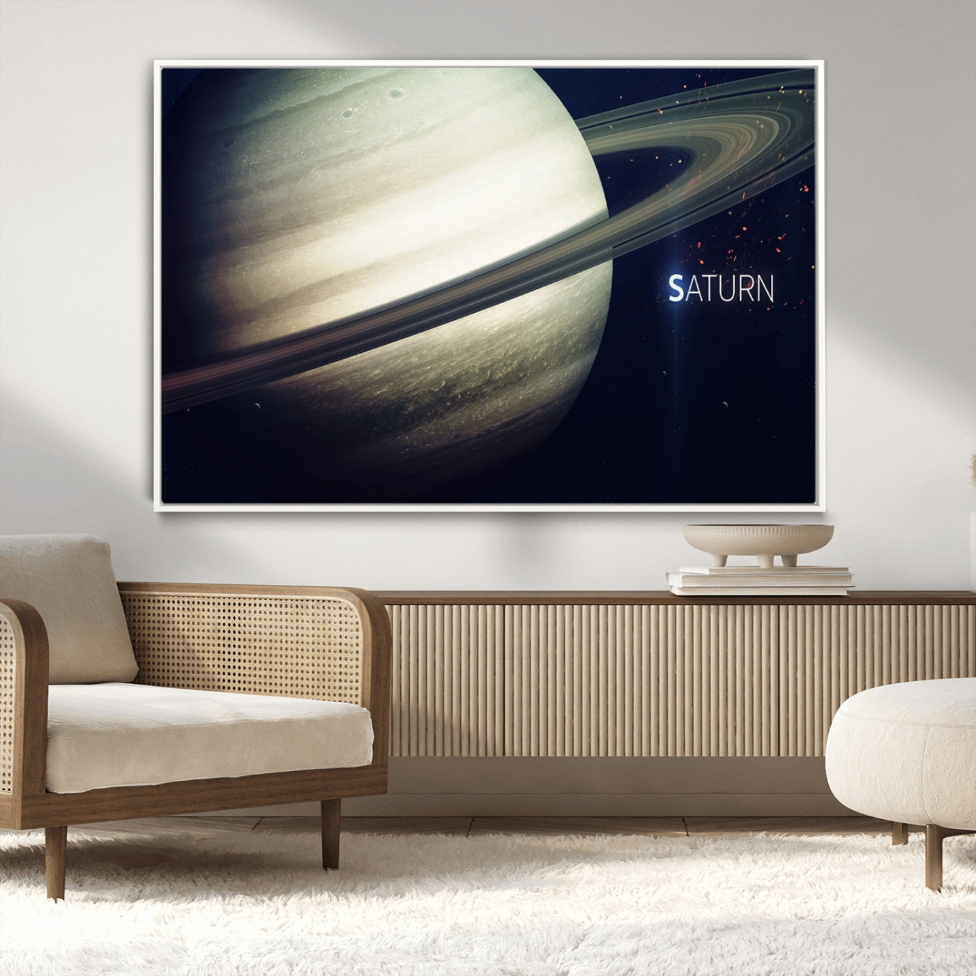-Framed Saturn Wall Art Canvas Print