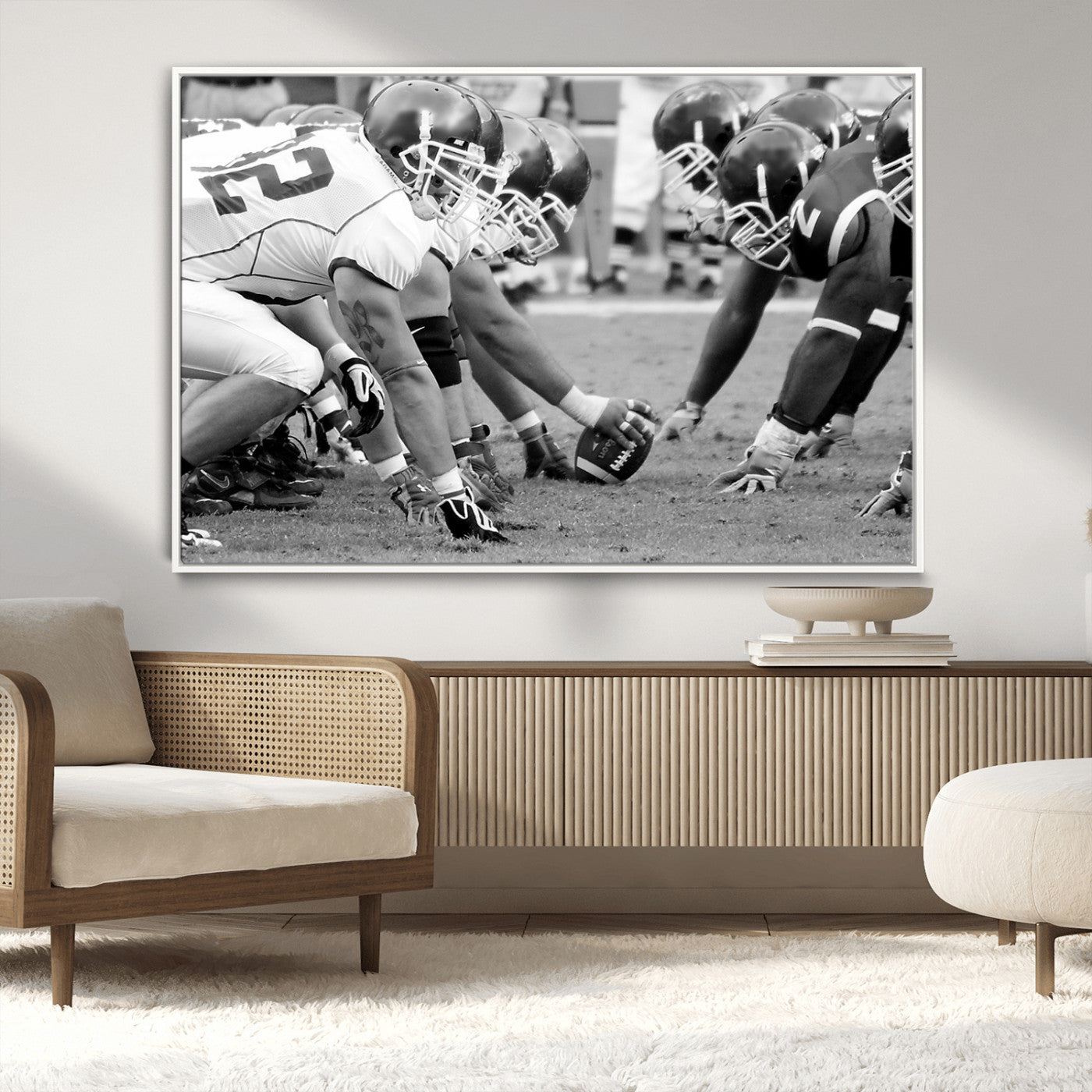 -American Football Player Wall Art Canvas Print