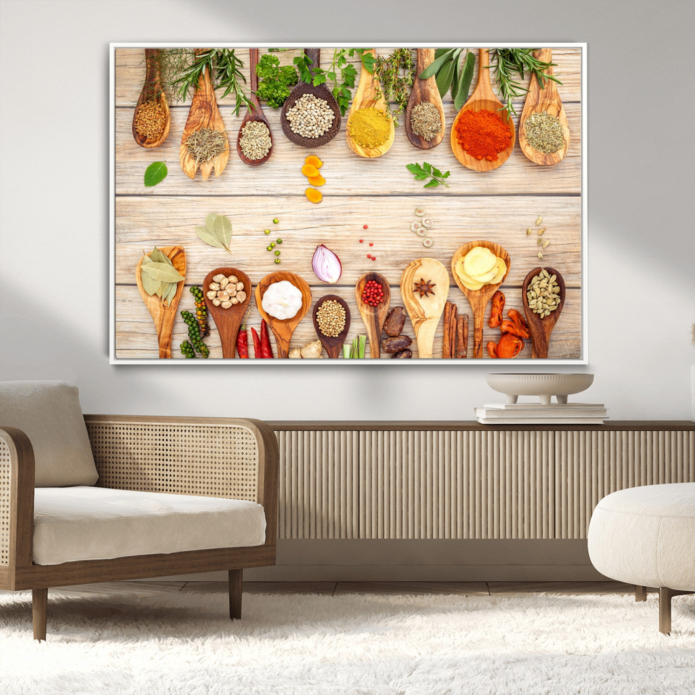 -Kitchen Spice on the Table Wall Art, Kitchen Spice Wall Art Canvas Print