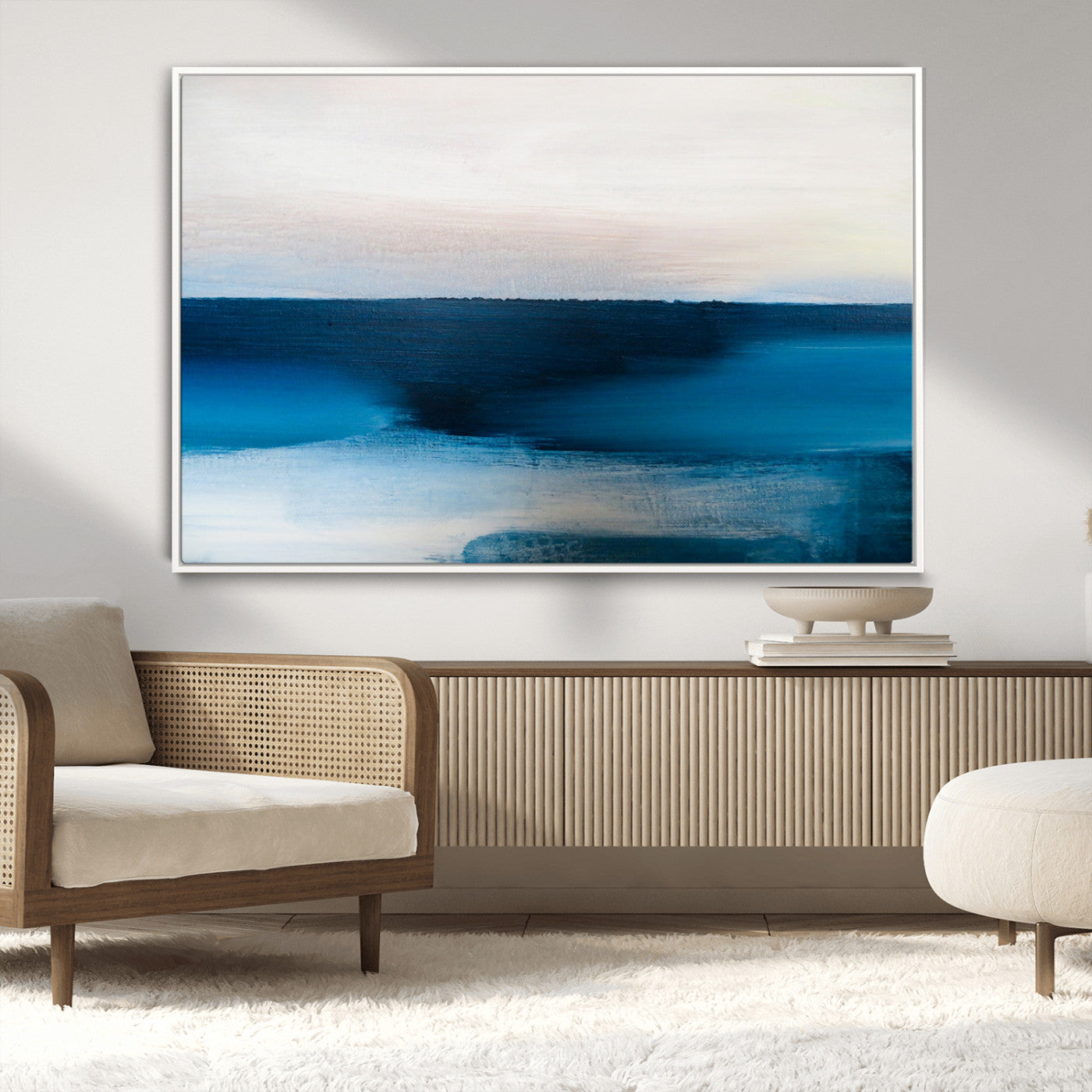 72452-MGV-CV-36X24-Dark Blue Abstract Wall Art Canvas Print