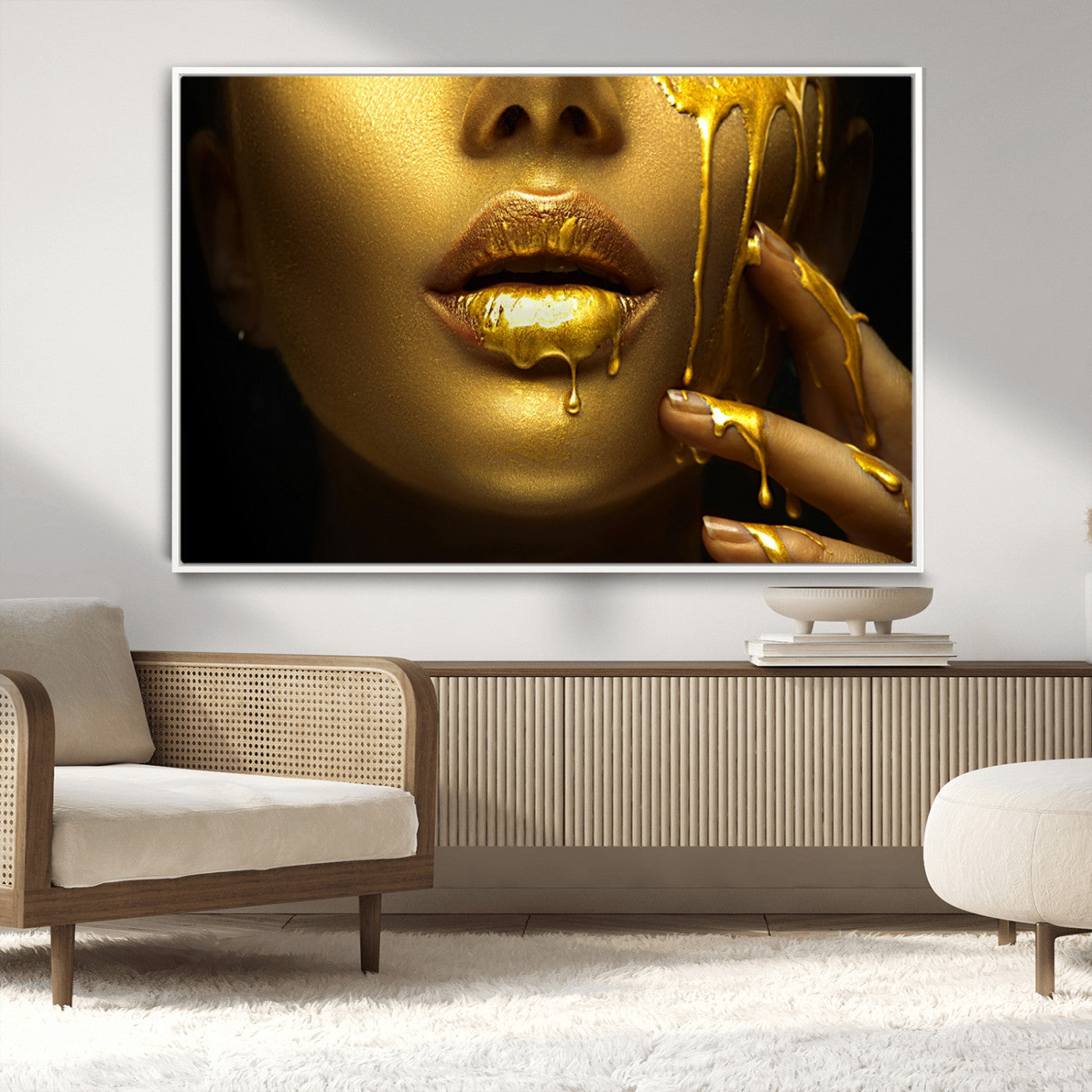 -Gold and Women Wall Art Canvas Print
