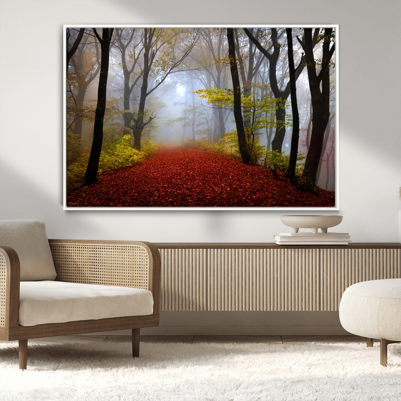 -Foggy Forest Wall Art Landscape Canvas Print