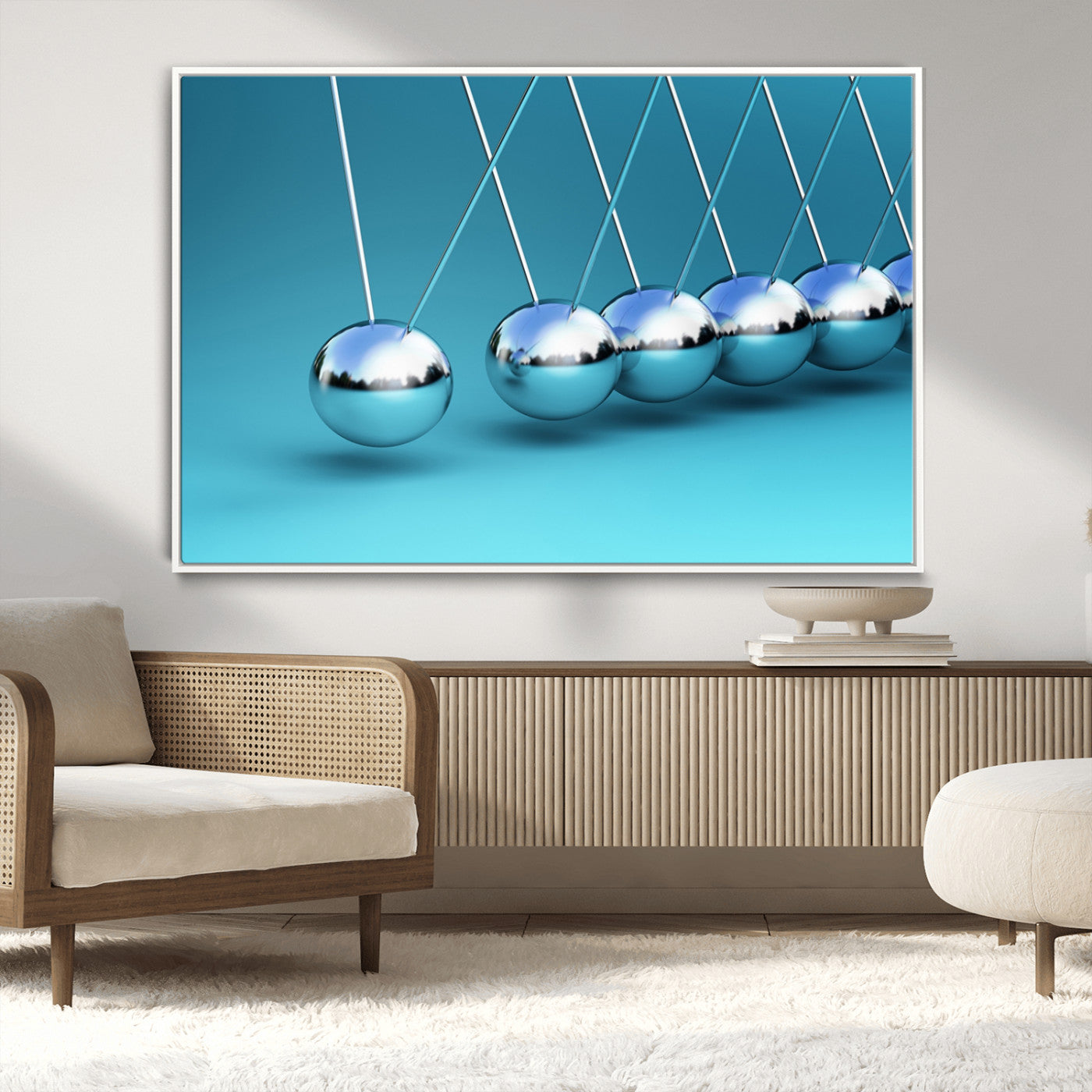 -Wall Art Newton's Cradle Canvas Print, Framed Newton Cradle Canvas Print