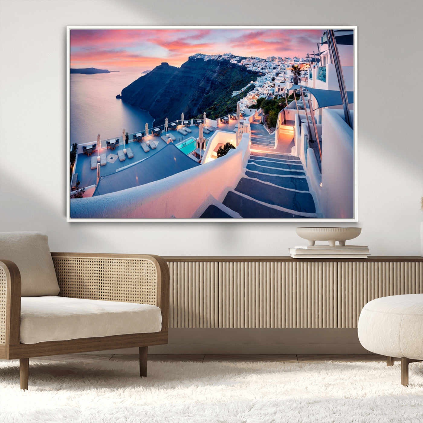 -Santorini Island Wall Art Canvas Print