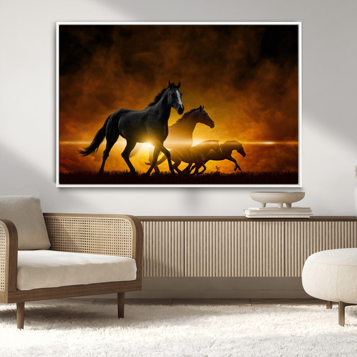 -Horse Wall Art Canvas Print, Multi Panel Animal Canvas Print