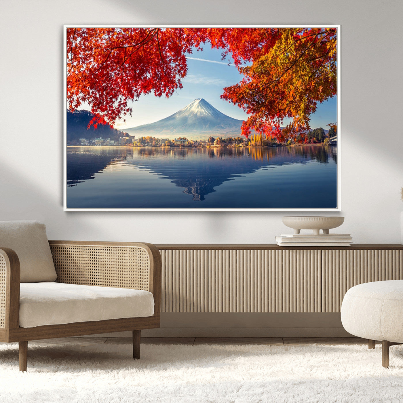 -Mount Fuji Canvas Wall Art Japan Autumn Mountain Canvas Print Wall Art