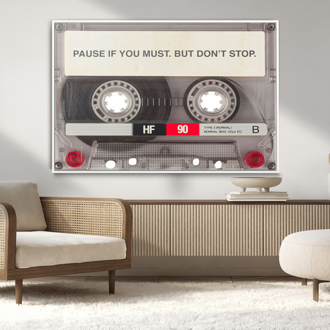 -Music Cassette Iconic Wall Art Canvas Print
