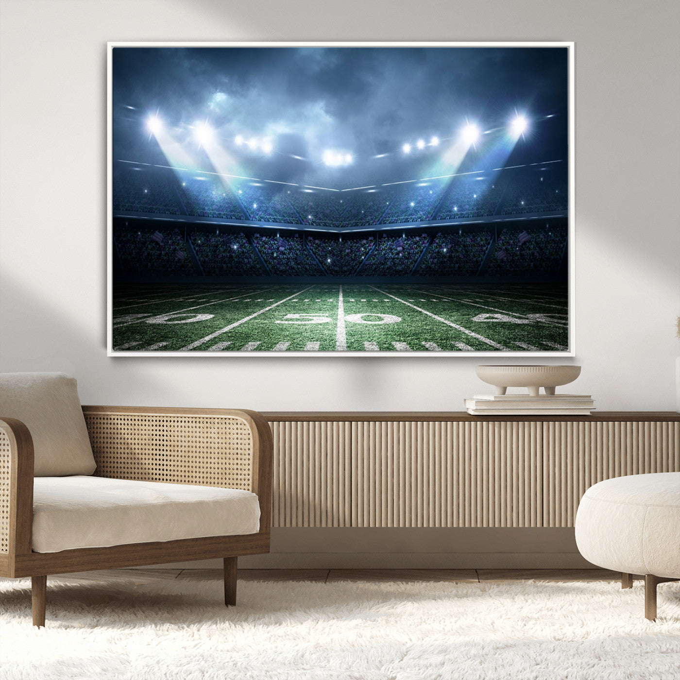 74741-MGV-CV-36X24-American Football Stadium Wall Art Canvas, American Football Stadium Canvas Print