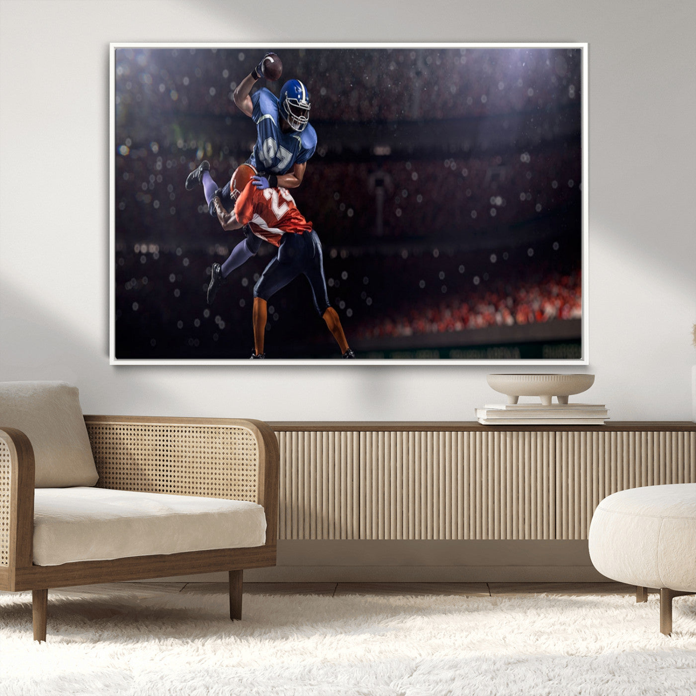 68009-MGV-CV-36X24-American Football Wall Art Canvas Print, Stadium Sport Wall Art Print