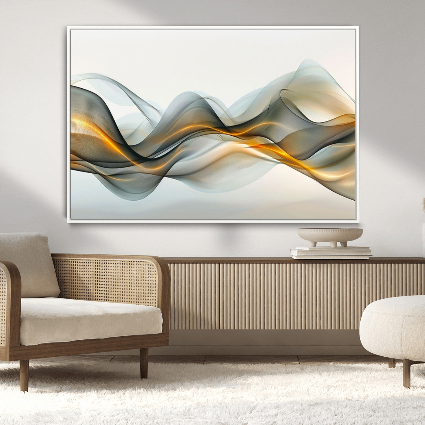 ES1001-MGV-CV-36X24-Abstract Wave Canvas Wall Art – Fluid Contemporary Elegance in Motion – Ready to Hang