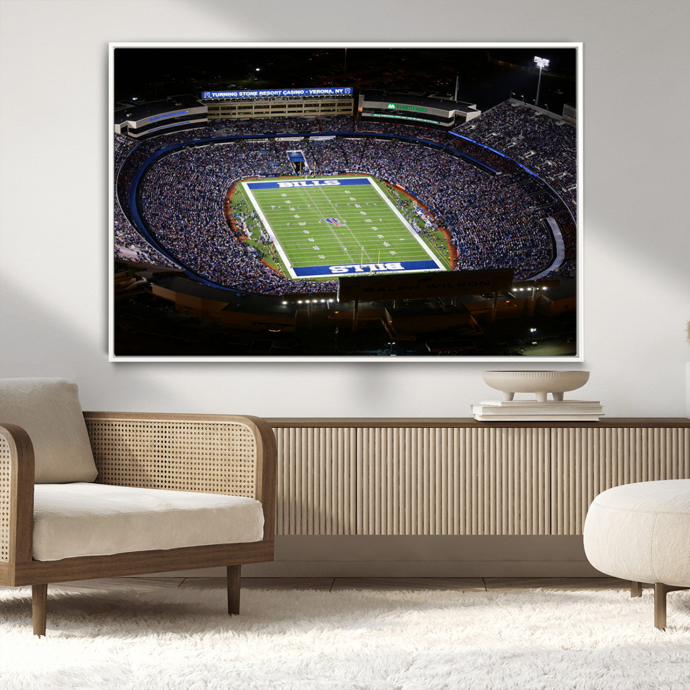 19030-MGV-CV-36X24-Buffalo Bills NFL Football Team Print - Highmark Stadium Wall Art Canvas Print