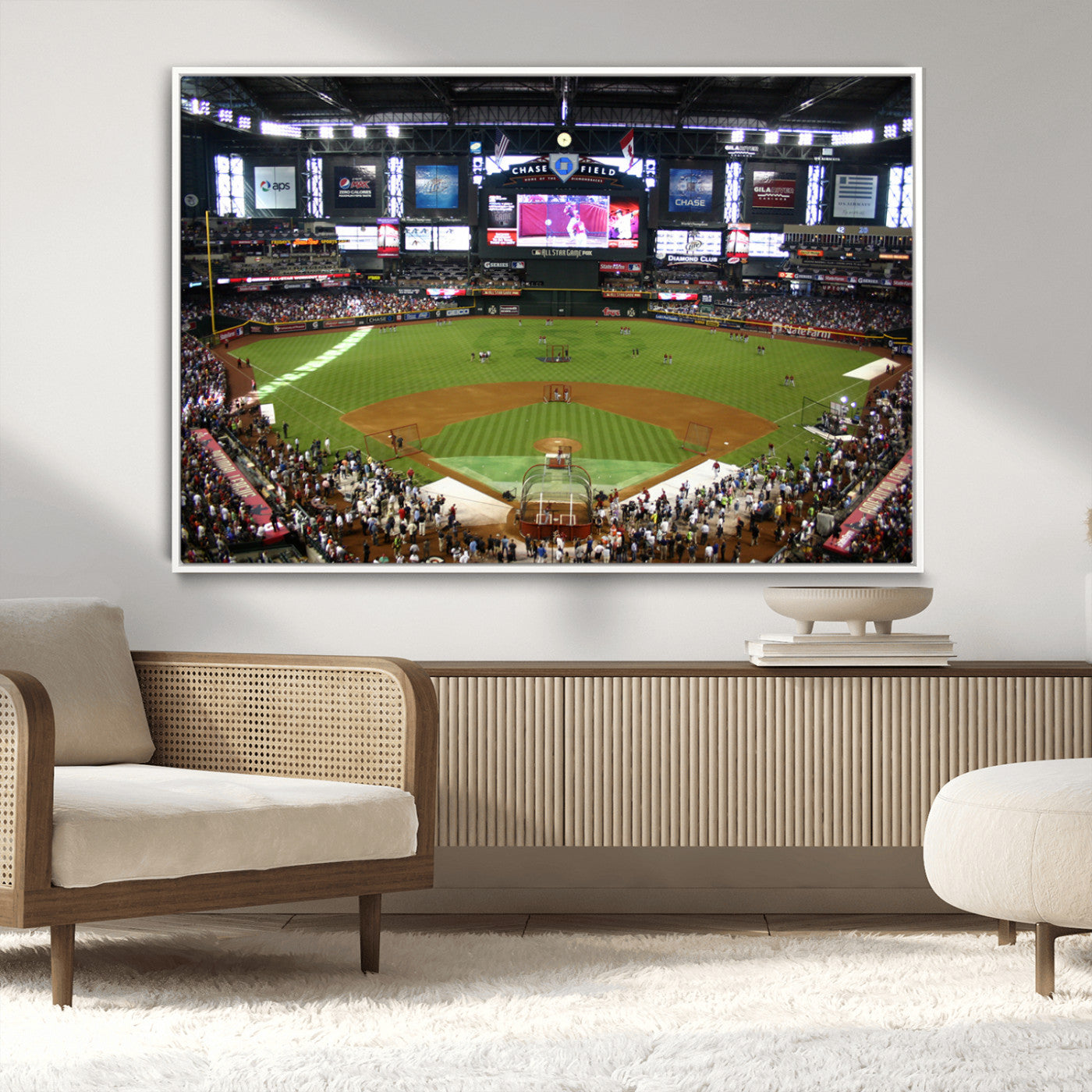 91630-MGV-CV-36X24-Arizona Diamondbacks Baseball Team Print - Phoenix Chase Field Baseball Stadium Wall Art Canvas