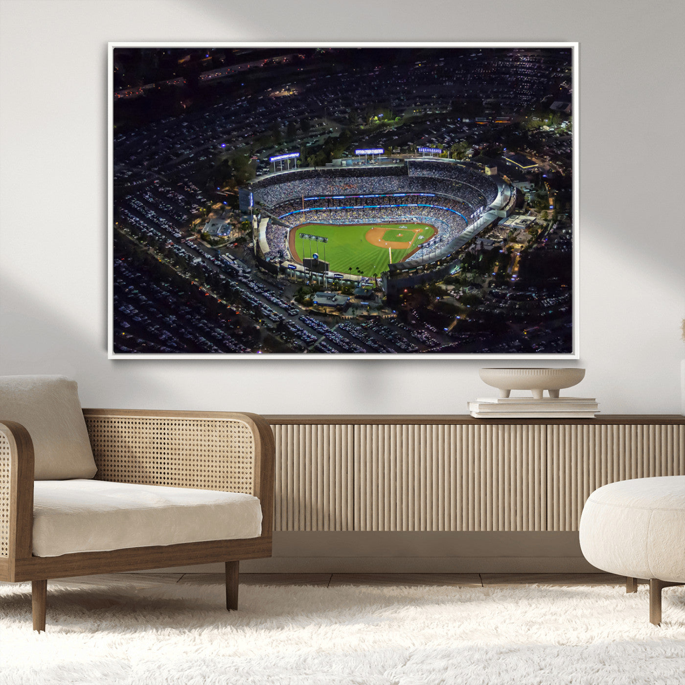 20932-MGV-CV-36X24-Los Angeles Dodgers Dodger Stadium Wall Art Canvas Print - MLB Baseball Stadium