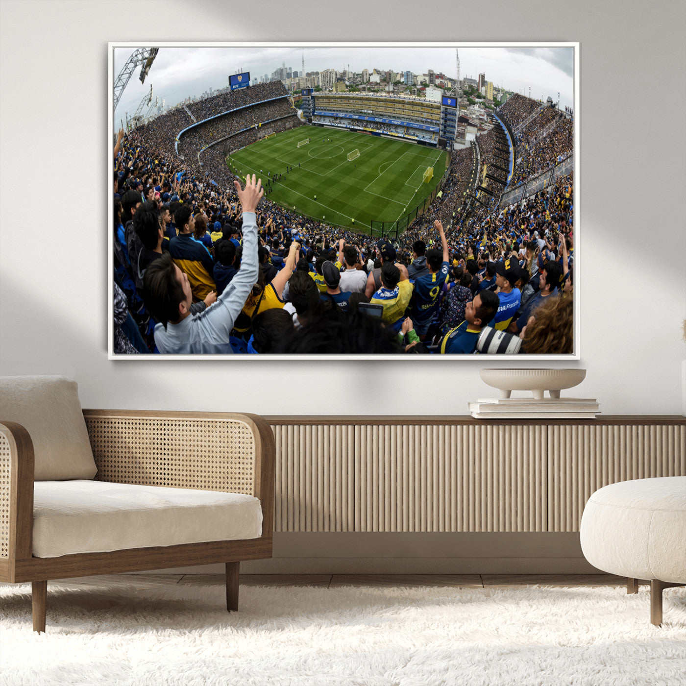 23173-MGV-CV-36X24-Boca Juniors Soccer Team Print - Buenos Aires Bombonera Stadium Wall Art Canvas Print