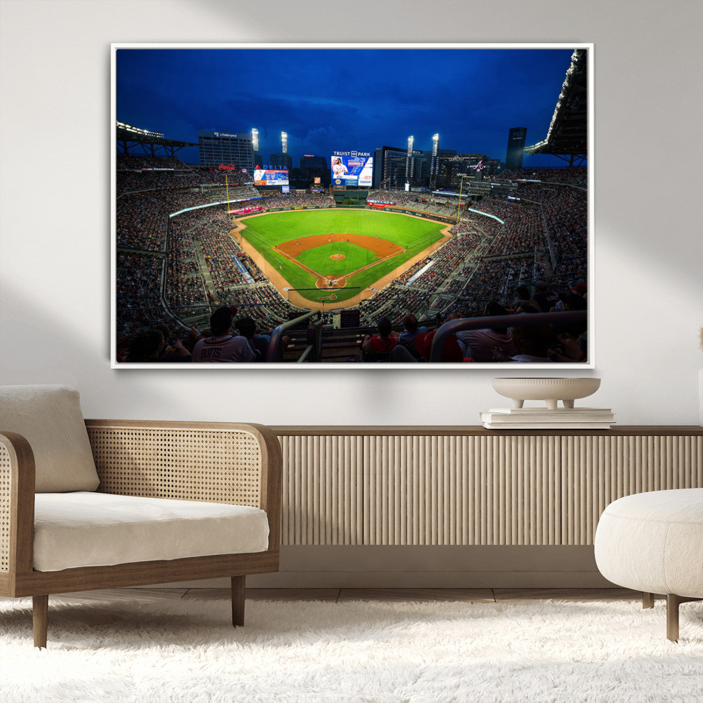 88590-MGV-CV-36X24-Truist Park Night Game Canvas Art - Atlanta Braves Stadium Wall Art Canvas
