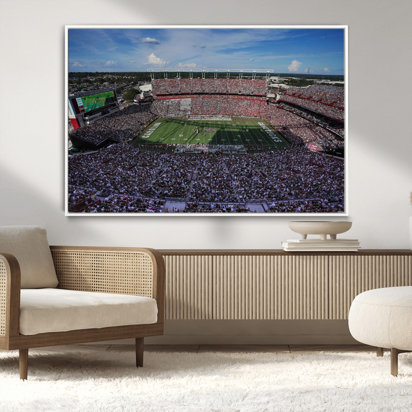 83382-MGV-CV-36X24-South Carolina Gamecocks Football Team Print - Columbia Williams-Brice Stadium Wall Art Canvas Print