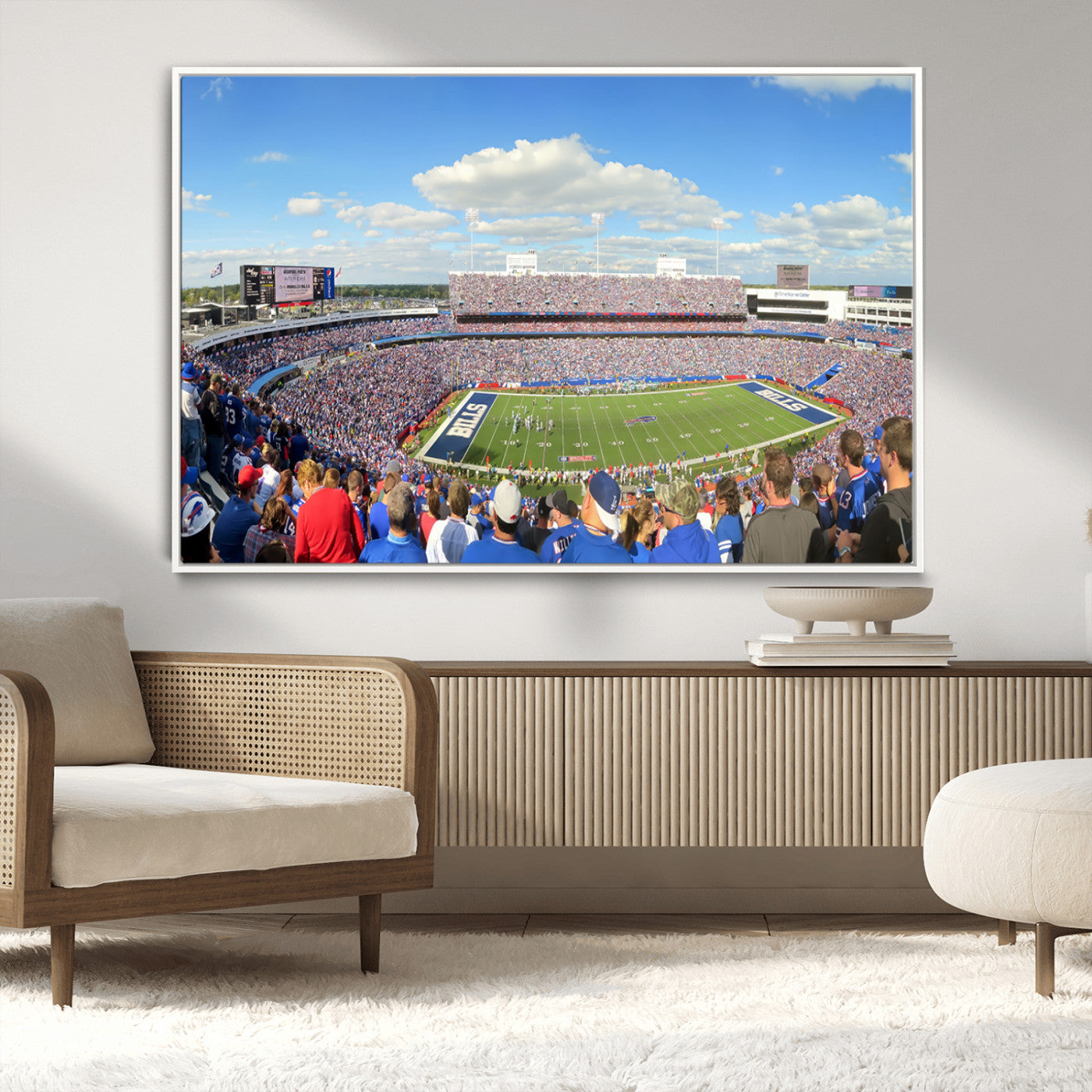 35302-MGV-CV-36X24-Buffalo Bills NFL Football Team Print - Buffalo Highmark Stadium Wall Art Canvas Print
