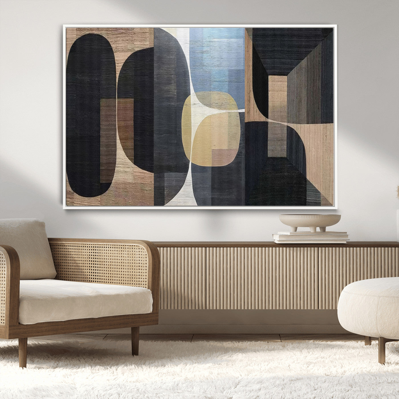 75252-MGV-CV-36X24-Minimalist Wabi Sabi Abstract Geometric Wall Art Canvas Print – Modern Minimalist Shapes – Ready to