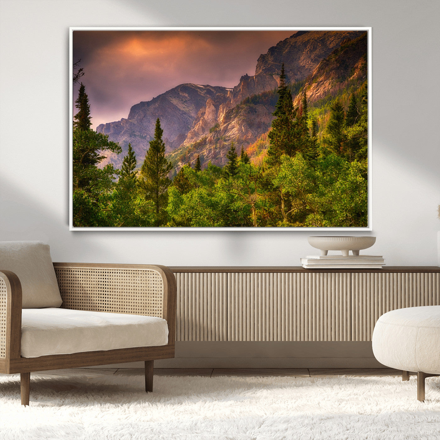 -Colorado Rockies Mountains Wall Art Canvas Print | Ready to Hang Framed Mountain Landscape