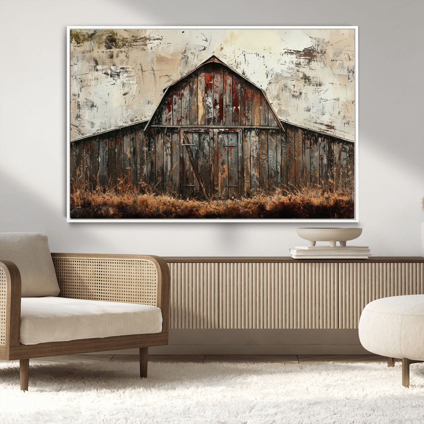 -Rustic Barn Wall Art | Farmhouse Wall Decor Canvas Print | Ready to Hang Barn Decor for Cabin or
