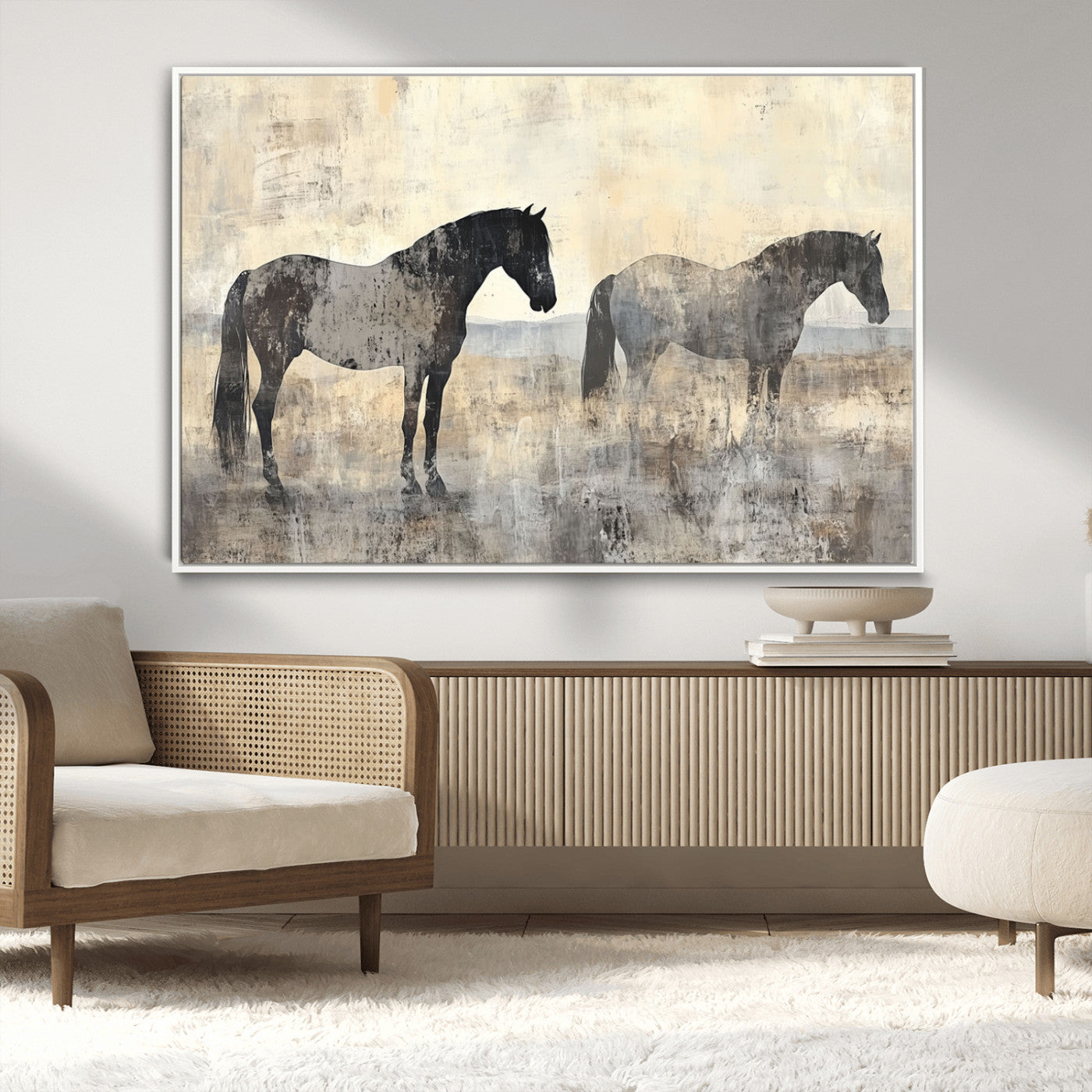 -Vintage Horses Wall Art Canvas Print