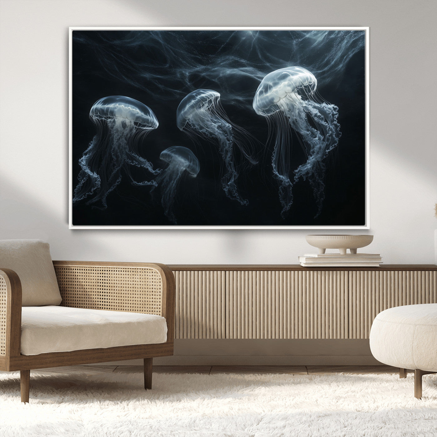 -Jellyfish Wall Art Canvas Print, Elegant Wall Decor