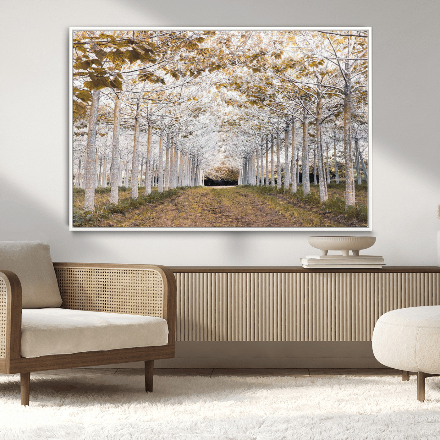 -Forest Grove Wall Art | Serene Pathway Canvas Print | Ready to Hang and Framed Nature Wall Decor for