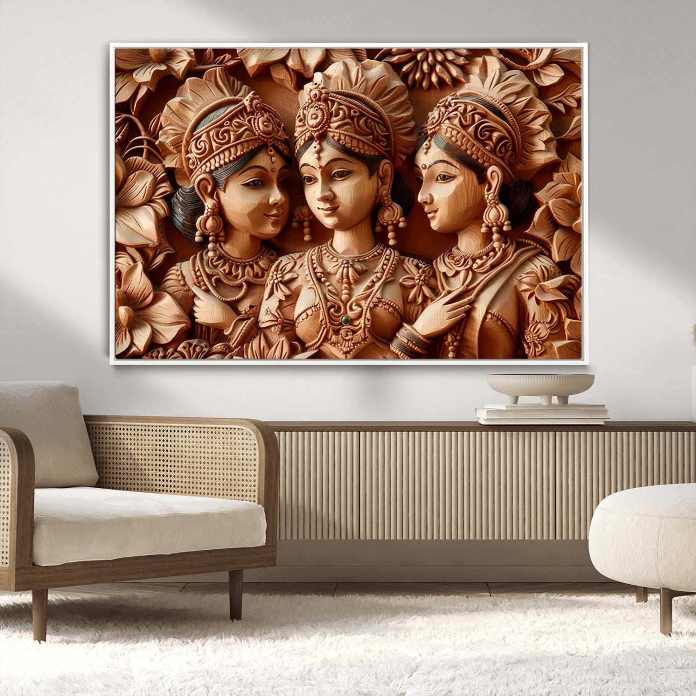 89522-MGV-CV-36X24-Indian Woman Statue Wall Art Canvas Print