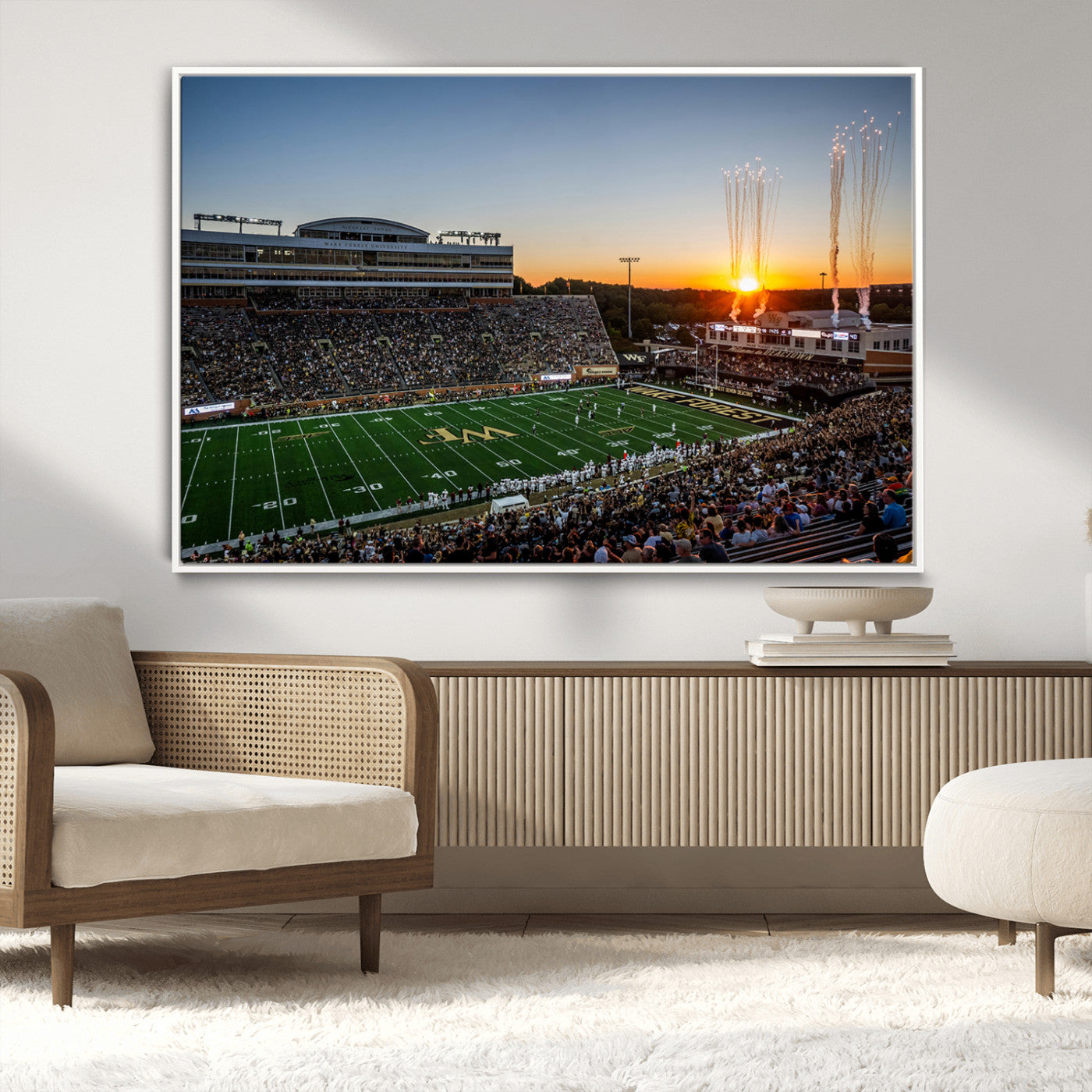 29253-MGV-CV-36X24-Demon Deacons Football Team Print Canvas- Winston-Salem Allegacy Federal Credit Union Stadium Wall
