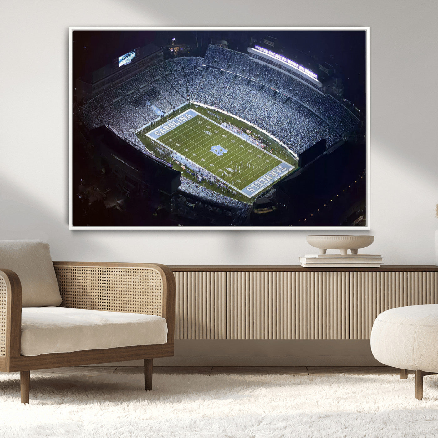 88375-MGV-CV-36X24-University of North Carolina Tar Heels Football Team Print - Chapel Hill Kenan Memorial Stadium